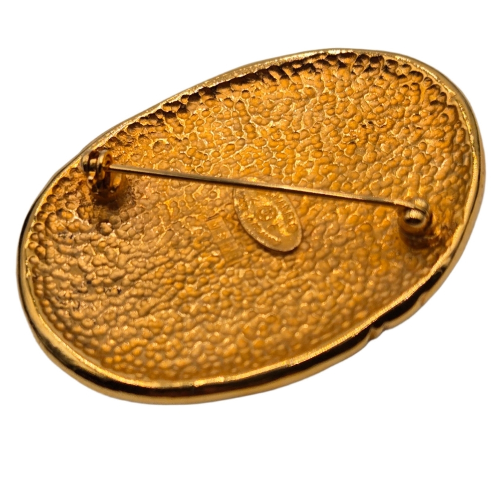 #15 Chanel Brooch Coco Mark Oval GP Plated Gold  - Picture 13 of 15